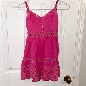 abercrombie & fitch hot pink mini barbie lace dress in xs, abercrombie kids m-l